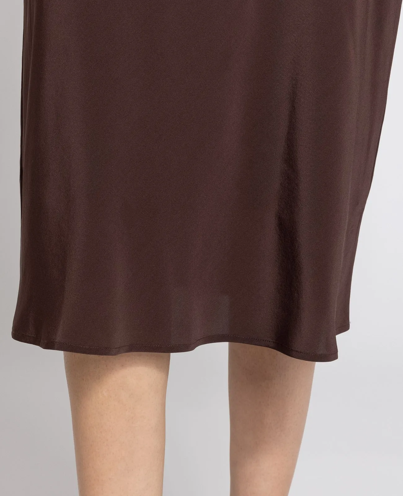 Silk Straight Neck Slip Dress