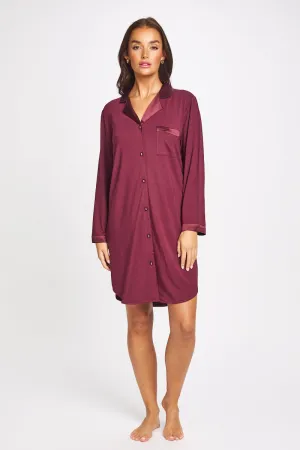 Silk Trim Premium Modal Nightie Garnett