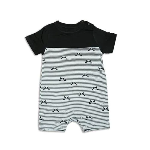 Silkberry Baby Bamboo Short Sleeve Romper (Peek A Boo Panda)