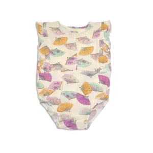 Silkberry Baby - Bamboo Summer Romper, Fancy Fan