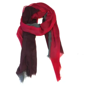 Silk/Cashmere Scarf (Jalepeno Red/Slate)