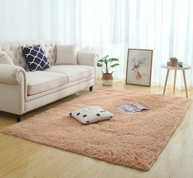 Silky Fluffy Living Room Rug