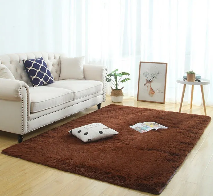 Silky Fluffy Living Room Rug