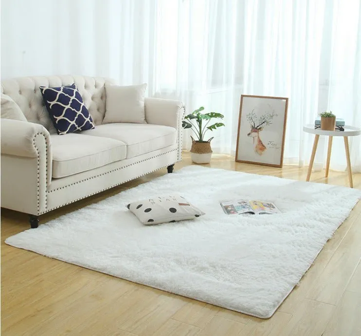 Silky Fluffy Living Room Rug