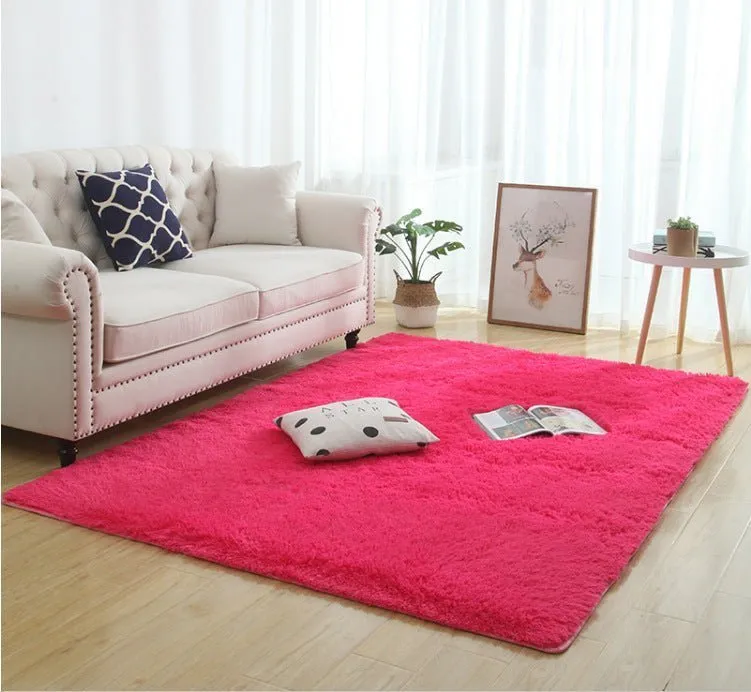 Silky Fluffy Living Room Rug