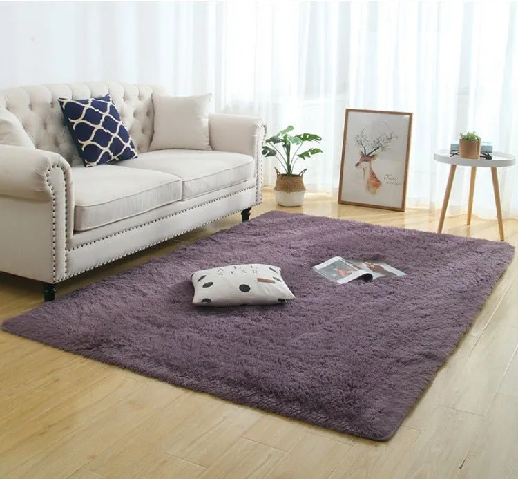 Silky Fluffy Living Room Rug