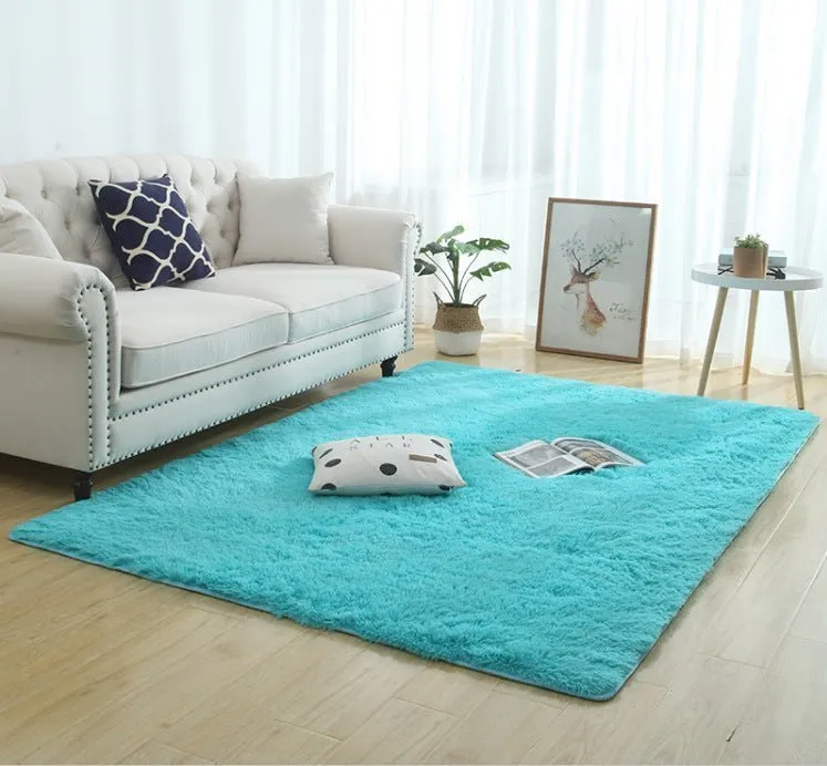 Silky Fluffy Living Room Rug