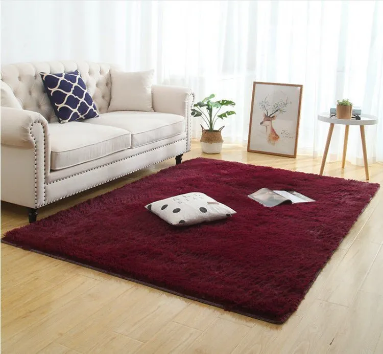 Silky Fluffy Living Room Rug