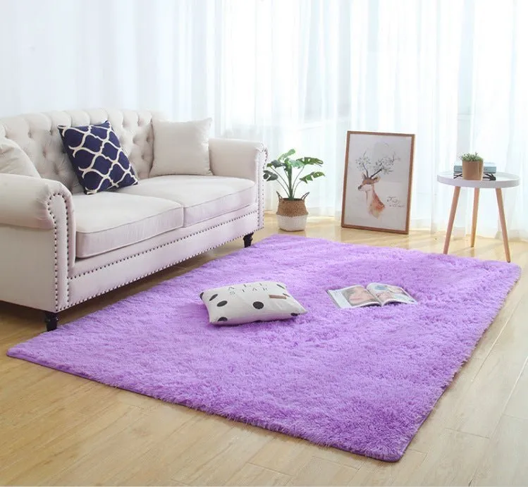 Silky Fluffy Living Room Rug