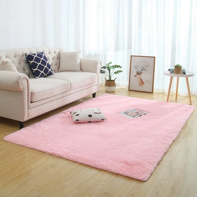 Silky Fluffy Living Room Rug