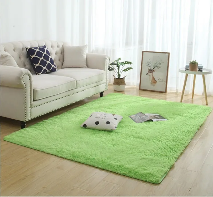 Silky Fluffy Living Room Rug