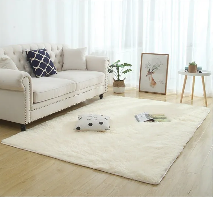 Silky Fluffy Living Room Rug