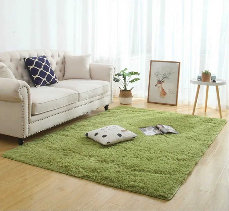 Silky Fluffy Living Room Rug