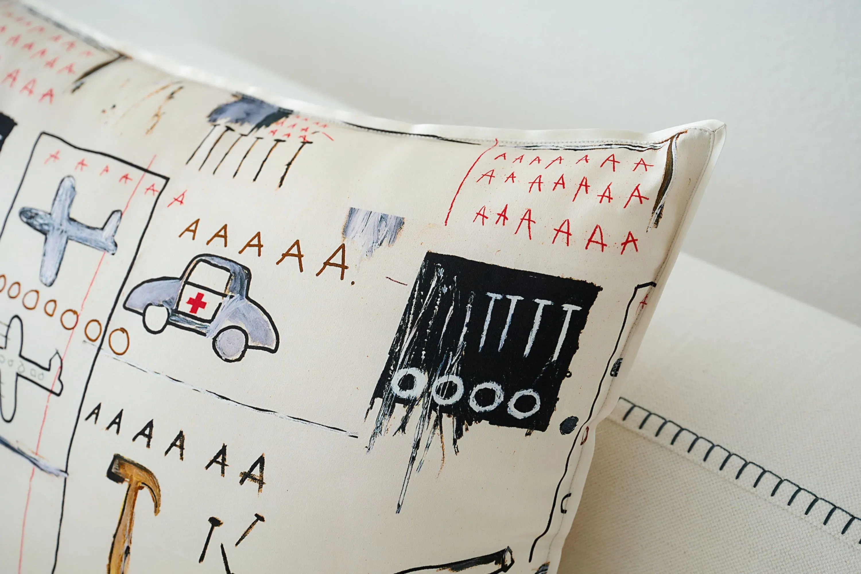 SILKY MIRACLE X BASQUIAT Untitled AA Silk Pillow