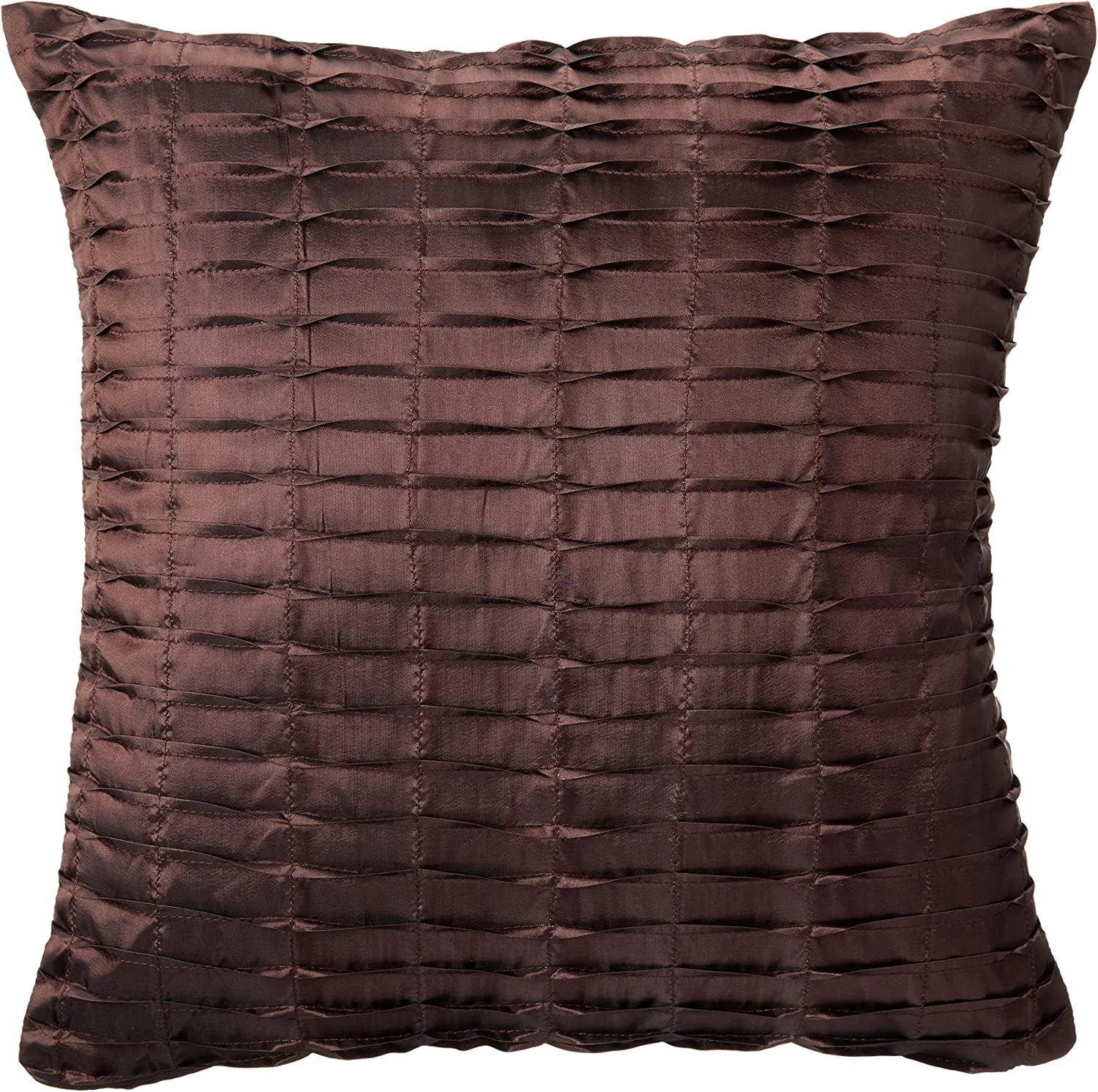 Silky Pleated Satin Pattern Decorative Accent Throw Pillow