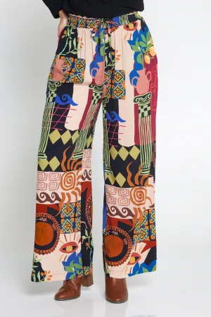 Silva Wide Leg Pants - Colosseum Collage