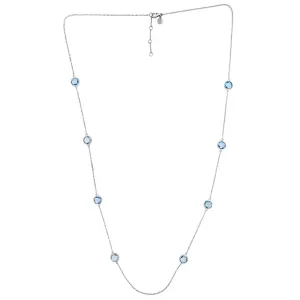 Silver & Blue Topaz Long Necklace