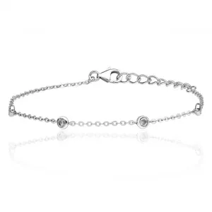 Silver & Co Chain Bracelet with 11 Cubic Zirconia Stones SBG0032