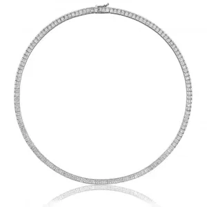 Silver & Co Square Cubic Zirconia Line Necklace SNG0013