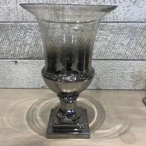 Silver & Glass Footed Urn