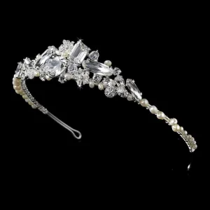 Silver and Freshwater Pearl Bridal Tiara