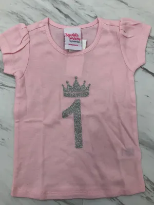 Silver and Pink Birthday Crown Shirt