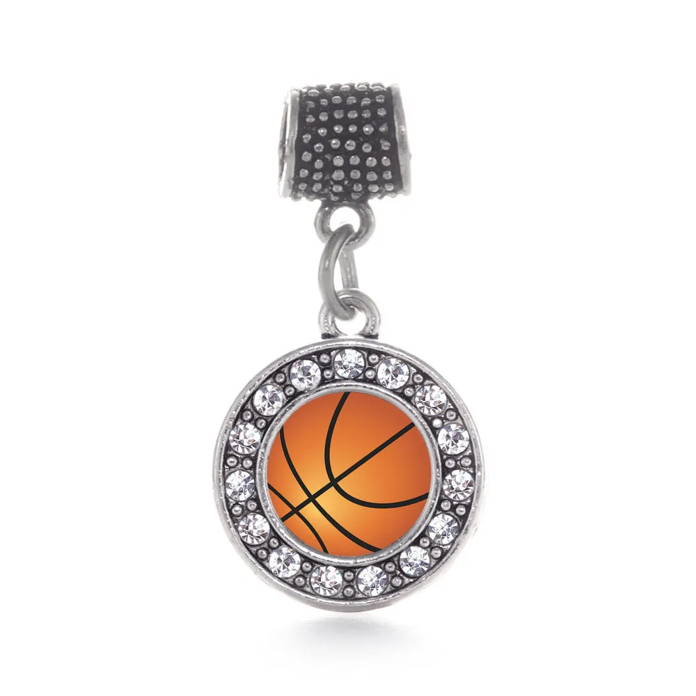 Silver Basketball Circle Memory Charm