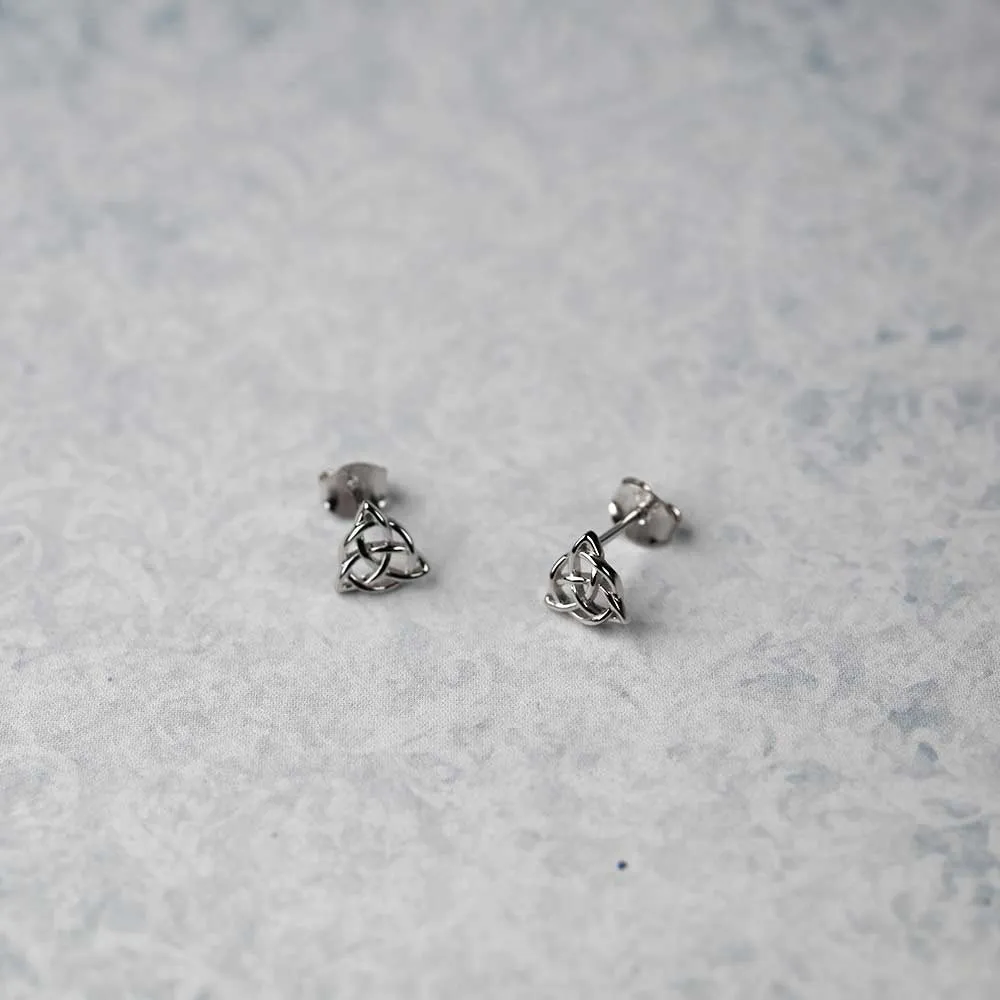 Silver Celtic Trinity Knot Studs