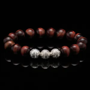 SILVER CLASSIC RED TIGER EYE BRACELET