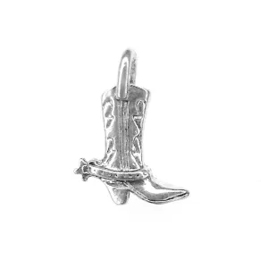 Silver Cowboy Boot Charm