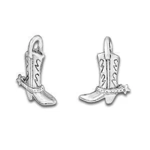 Silver Cowboy Boot Charm