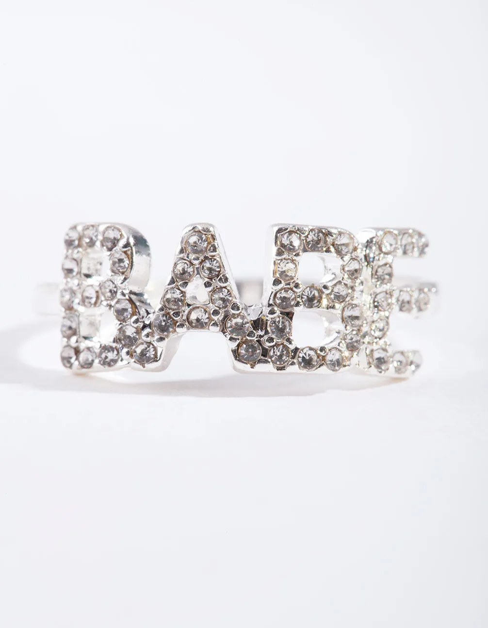 Silver Diamante Babe Ring