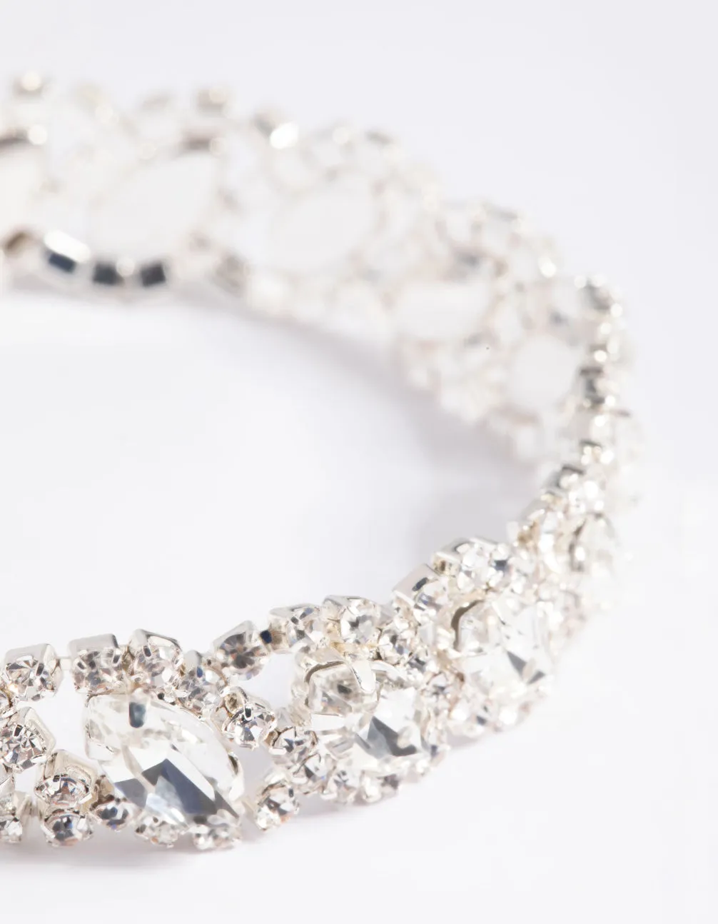 Silver Diamante Marquise Bracelet