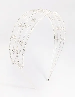 Silver Diamante Star Headband