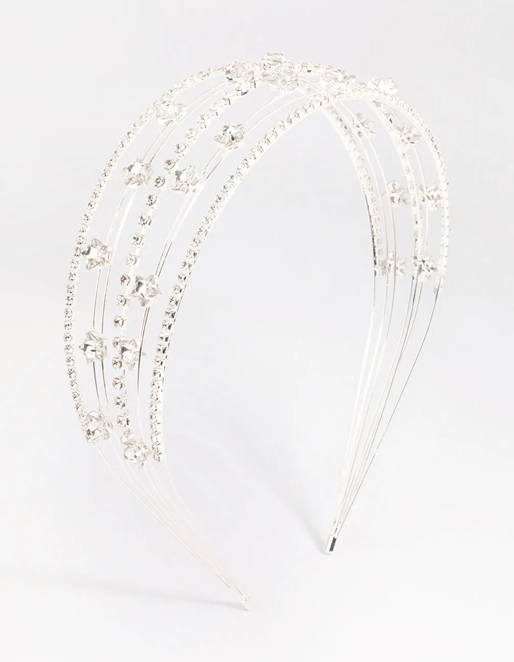 Silver Diamante Star Headband