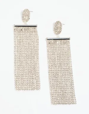 Silver Diamante Statement Earrings