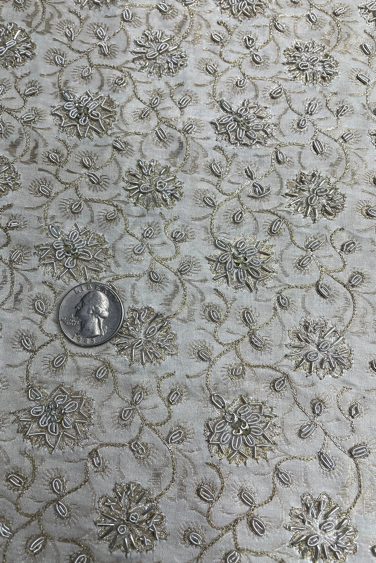 Silver Embroidery with Gold Threads