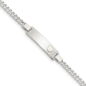 Silver Engravable Baby ID Heart Bracelet