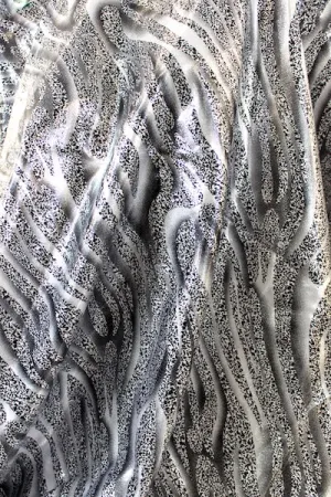 Silver Foil Spandex Fabric Sample