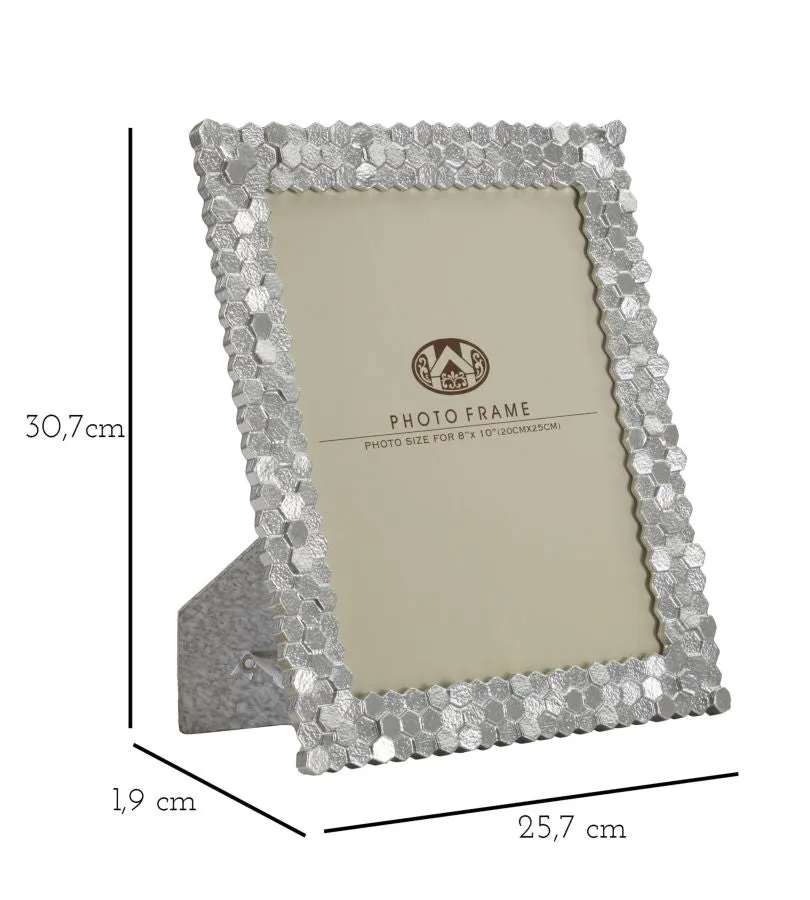 Silver Geometric Shiny Photo Frame