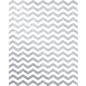 Silver Glitter Chevron Printed Backdrop