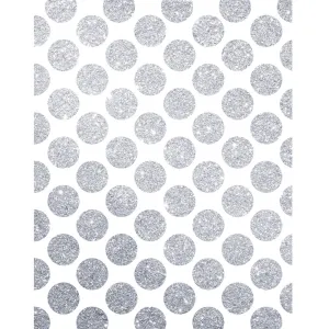 Silver Glitter Polka Dots Printed Backdrop