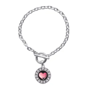 Silver Grammie Circle Charm Toggle Bracelet