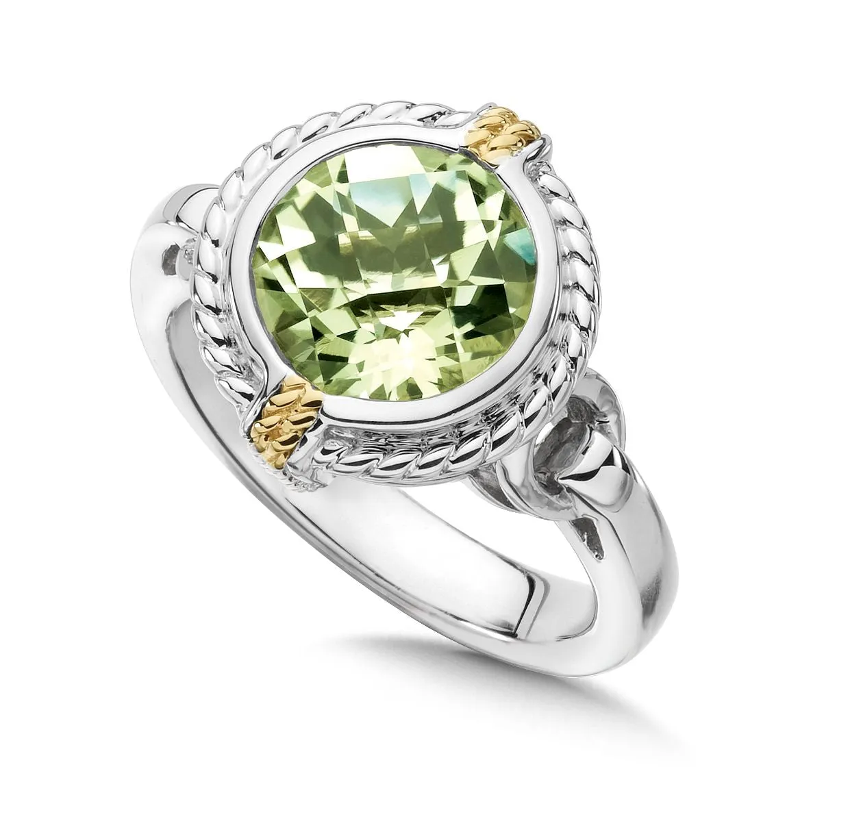 Silver Green Amethyts Fashion RIng