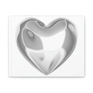 Silver Heart Stretched Canvas