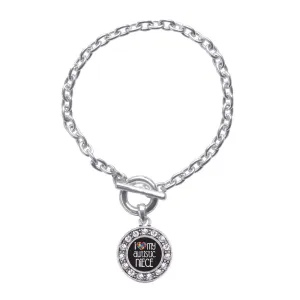 Silver I Love My Autistic Niece Circle Charm Toggle Bracelet