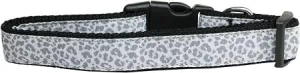 Silver Leopard Nylon Dog Collar Sm