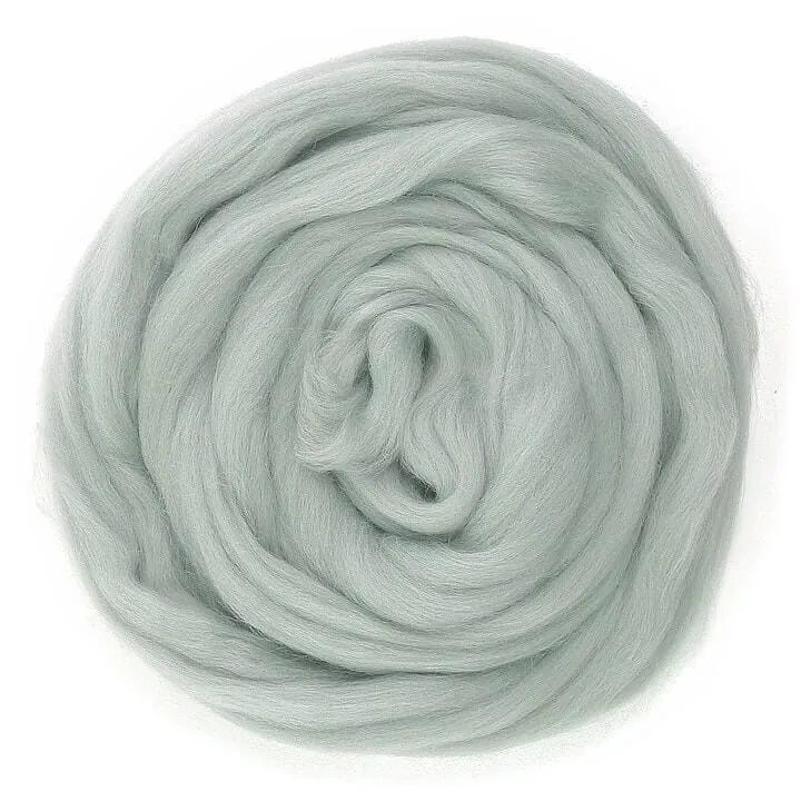 Silver - Merino Wool Top Roving - 50 gram (1.75 oz) Ball - Color 637