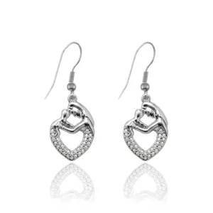 Silver Mother and Child Charm Dangle Earrings