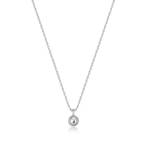 Silver Orb Drop Pendant Necklace